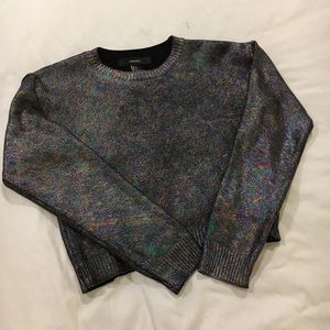 Dark Rainbow Crop Sweater 🌈